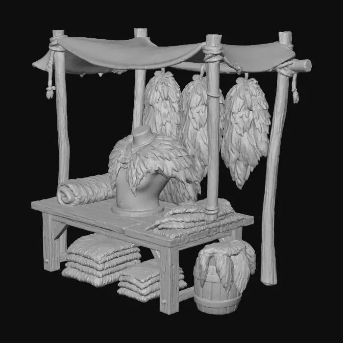3D model for Fur Market Stall