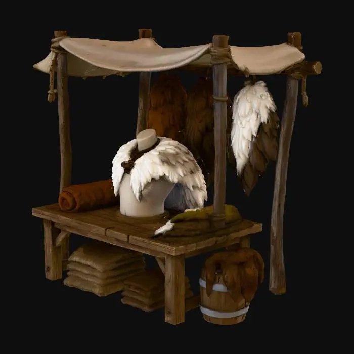 3D model for Fur Market Stall