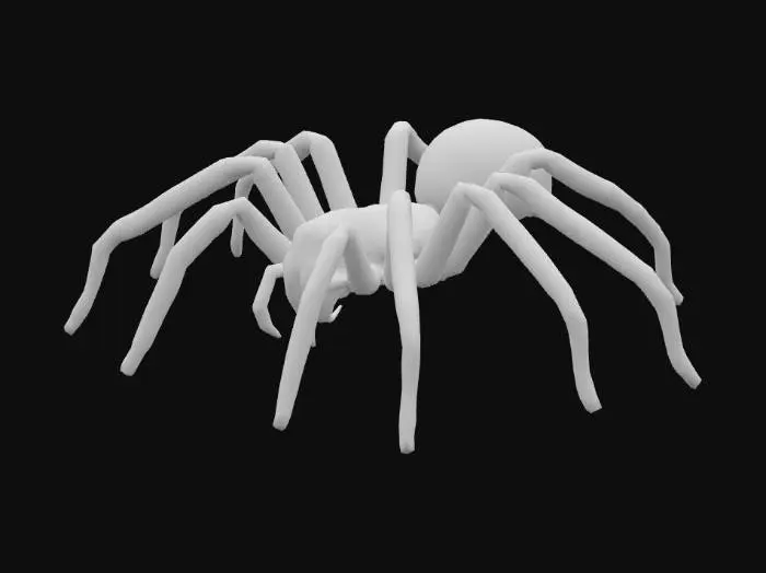 3D model for scary tarantula with fangs