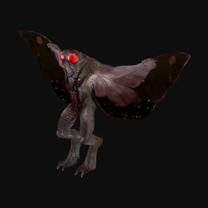 3D model for A very realestic mothman with a moth head moth eyes(Eyes composed of thousands of hexagonal ommatidia.) , moth-like wings and extremely high poly
