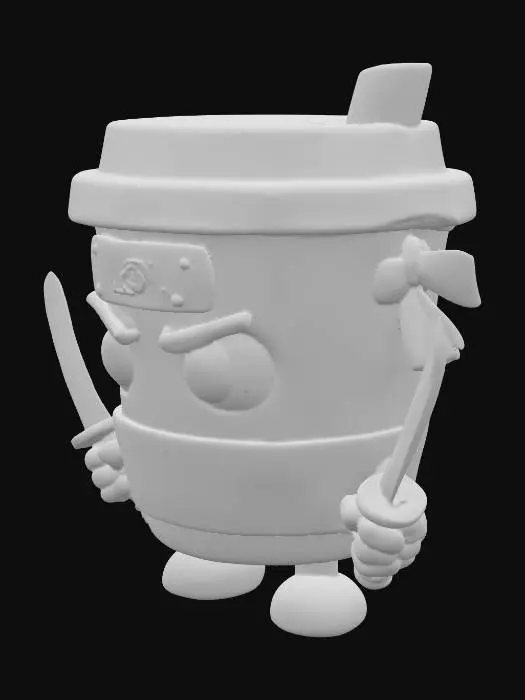 3D model for Ninja Coffee Cup Warrior