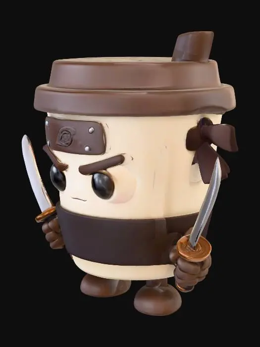 3D model for Ninja Coffee Cup Warrior