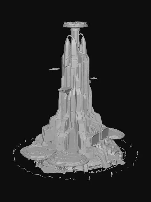 3D model for Futuristic Tower at Dusk