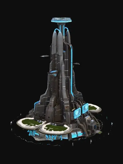 3D model for Futuristic Tower at Dusk