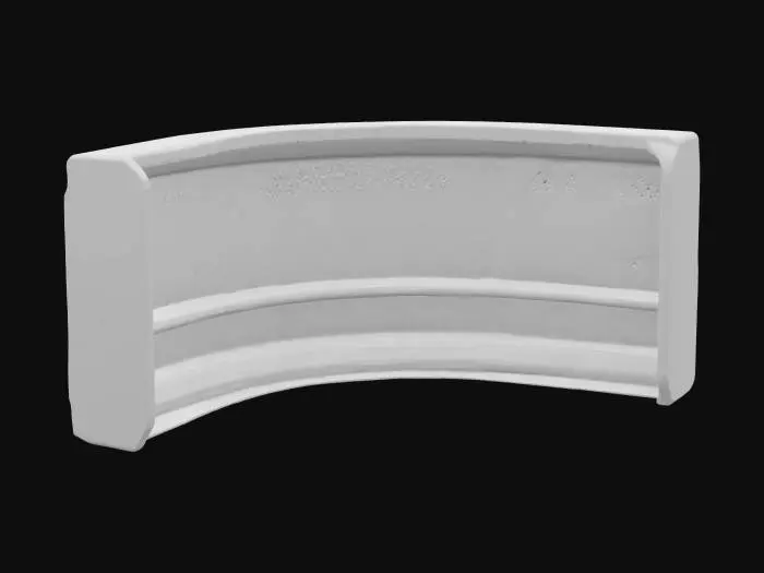 3D model for an internal lab futuristic fence section, made of dark gray shiny metal.