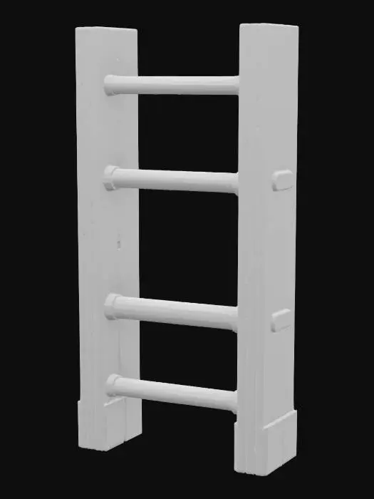 3D model for an internal lab futuristic fence section, made of dark gray shiny metal.