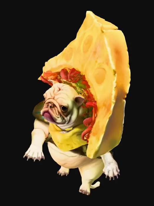 3D model for Pug with Cheese Taco Armor