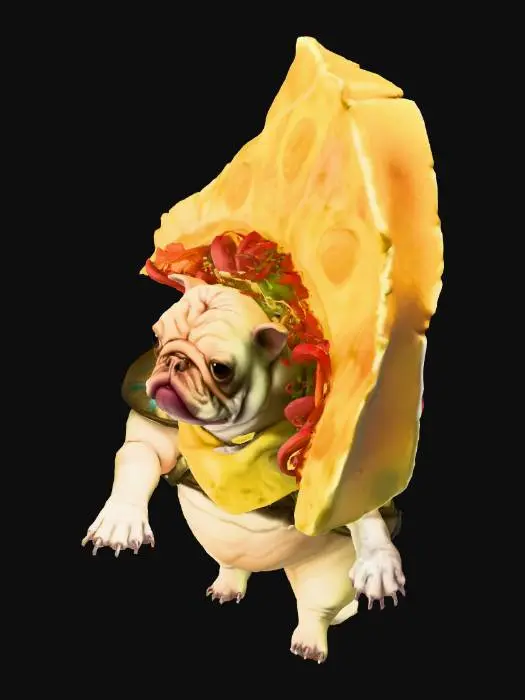 3D model for Pug with Cheese Taco Armor