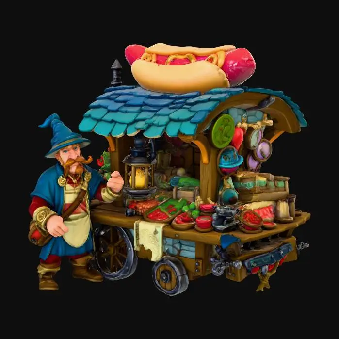 3D model for Hotdog Wizard's Cart
