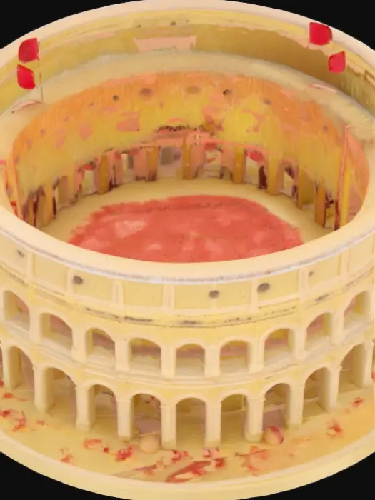 3D model for [Italy] the Colosseum as a sponge cake with icing