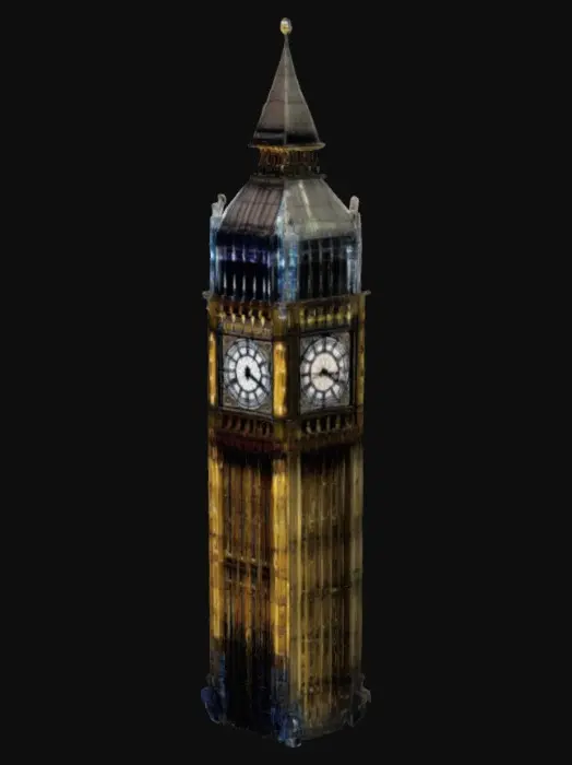 3D model for [England] clock tower Big Ben as a floating cybernetic monolith, #AroundTheWorld#