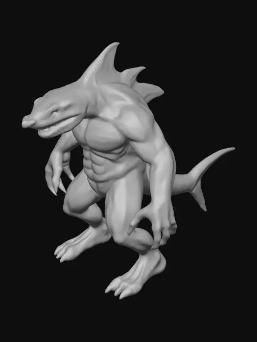3D model for Mostro tubarão humanoide