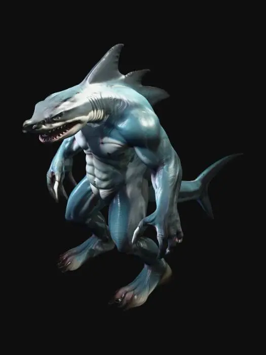 3D model for Mostro tubarão humanoide