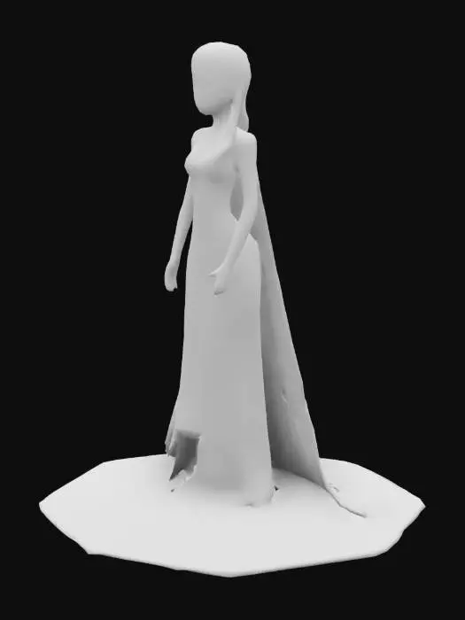 3D model for Elsa from frozen two with a long pale blue dress