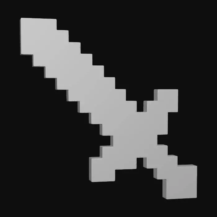 3D model for Pixel Diamond Sword