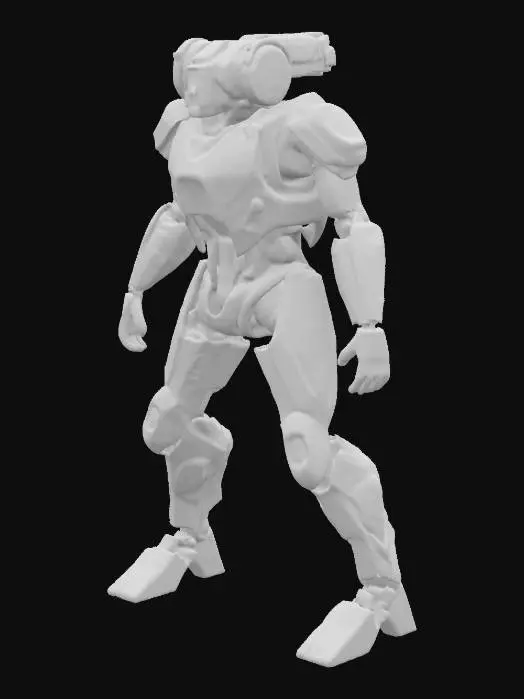 3D model for A sci fi law enforcement bot with gun platform on legs