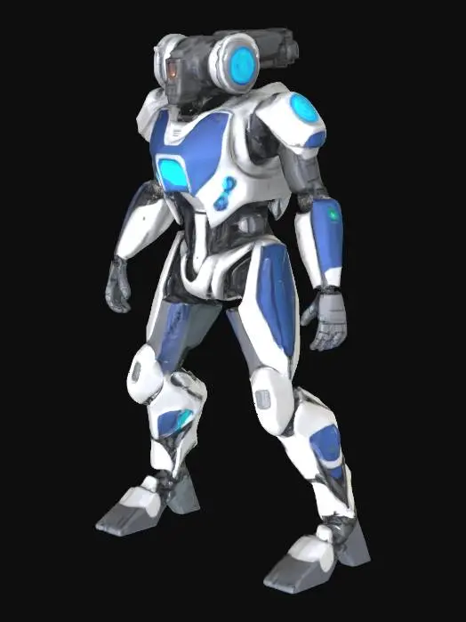 3D model for A sci fi law enforcement bot with gun platform on legs