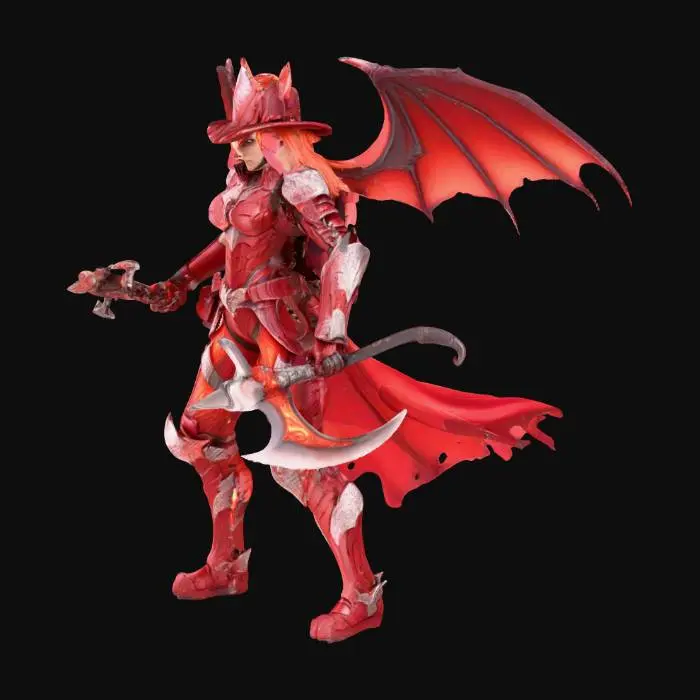 3D model for Vampire Huntress in Crimson Armor