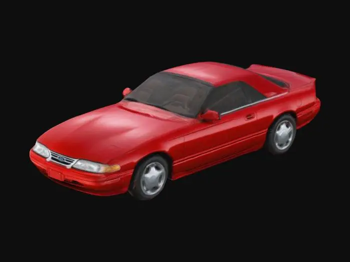 3D model for create a 1993 ford thunderbird in red paint.