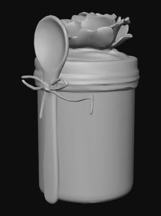 3D model for Peony-Topped Layered Jar Cake
