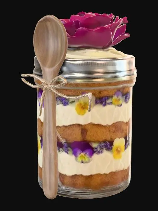 3D model for Peony-Topped Layered Jar Cake