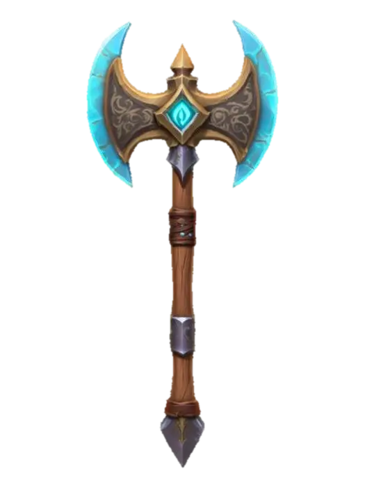 Stylized Axe, World of Warcraft 3D model, vytvořený pomocí AI