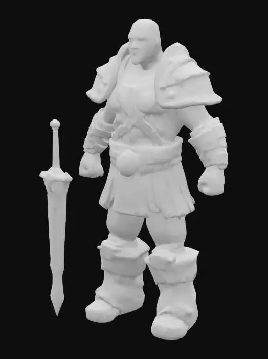 3D model for Stylized, Sergeant Bram No-nonsense, ex-sellsword. Thinks "magic is trouble" but respects skill., T-pose, World of Warcraft