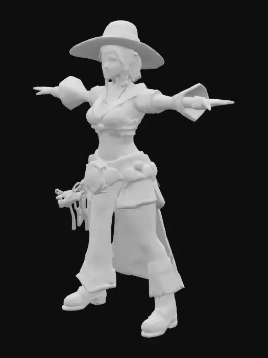 3D model for Stylized, Myra the Barkeeper Gossip queen, Used to be an adventurer, Knows everyone’s business, T-pose, World of Warcraft
