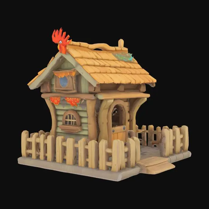 3D model for Stylized Chicken Coop, World of Warcraft