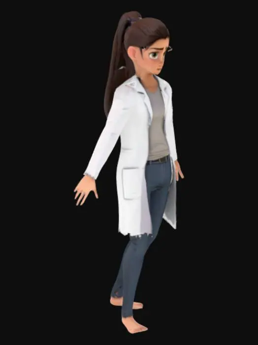 3D model for Scientist in T-Pose