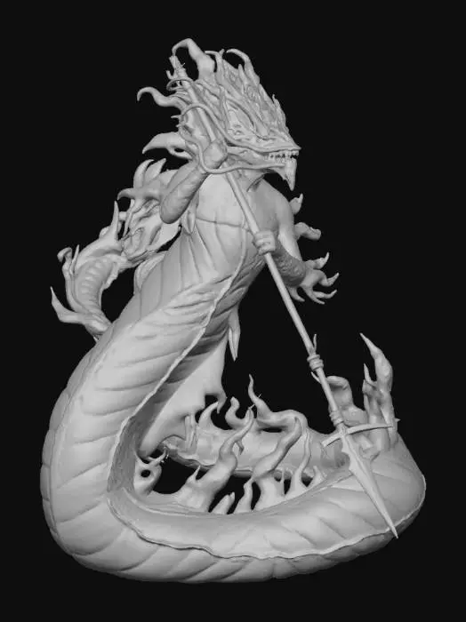 3D model for Fiery Serpent Warrior