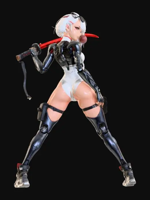 3D model for Cyber Samurai