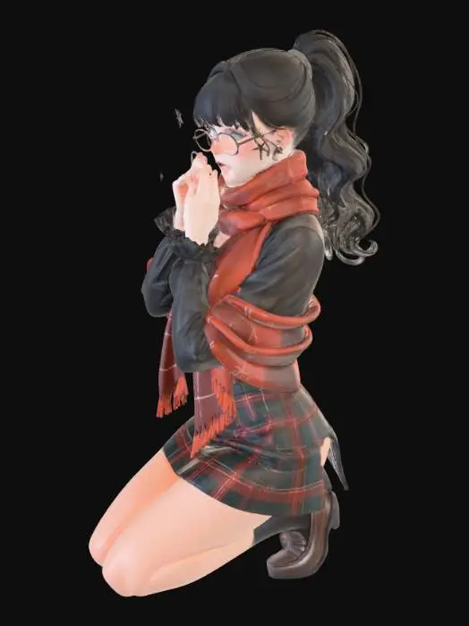 3D model for Scarlet Scarf in Winter Snow