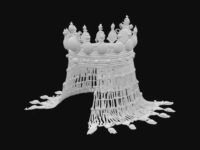 3D model for Cleopatra crown, detailed, symmetrical