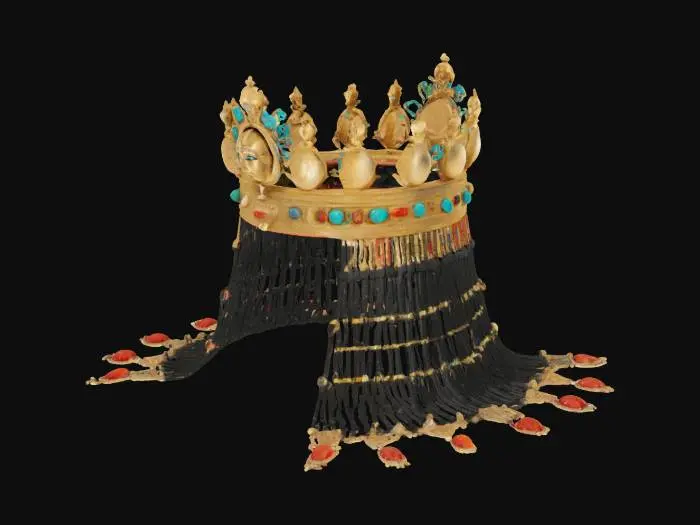 3D model for Cleopatra crown, detailed, symmetrical