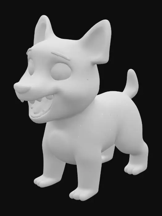 3D model for Pitbull, low poly, 3d print