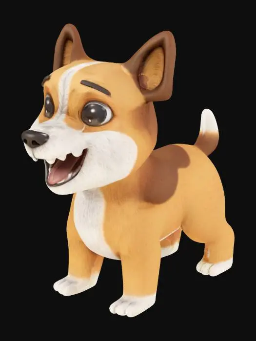 3D model for Pitbull, low poly, 3d print