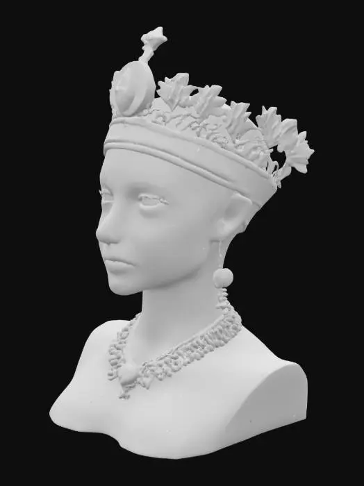 3D model for Cleopatra crown, detailed, symmetrical