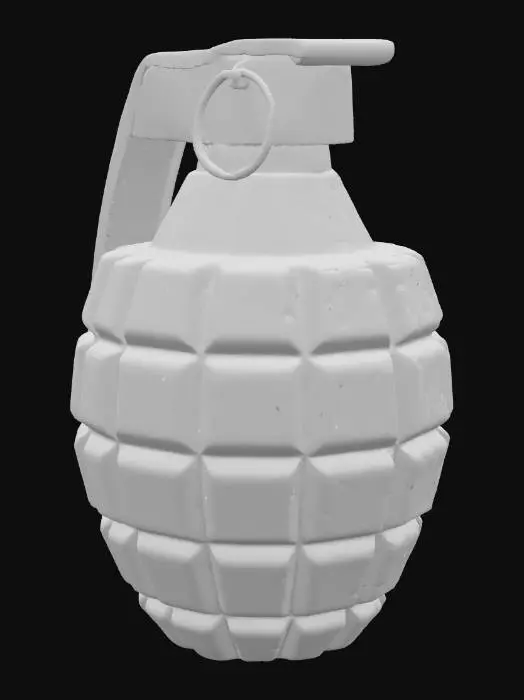 3D model for Fragmentation Grenade on Wooden Surface