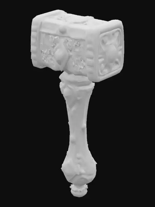 3D model for A Fantasy Hammer made of Bismuth, Game Assets, Carved, Polished, Highly Detailed, Ultra Realistic, Bismuth