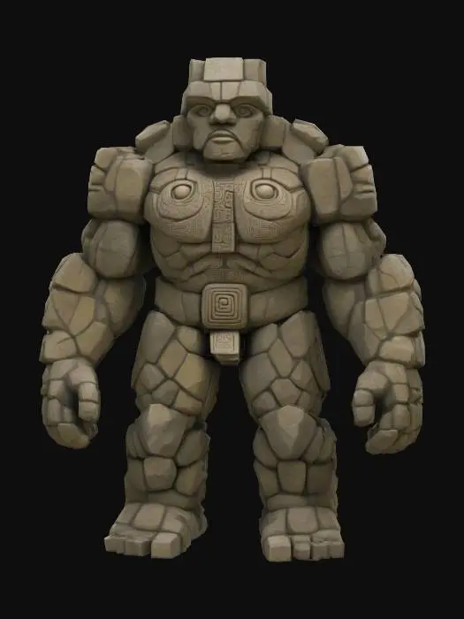 3D model for Aztec-Mayan Golem Sentinel