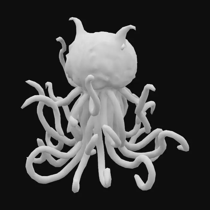 3D model for an undecipherable eldritch entity made of random alien parts, Fantasy, Medieval, Cthulhu, Stained Glass, Carved, Highly Detailed, Ultra Realistic, Irregular