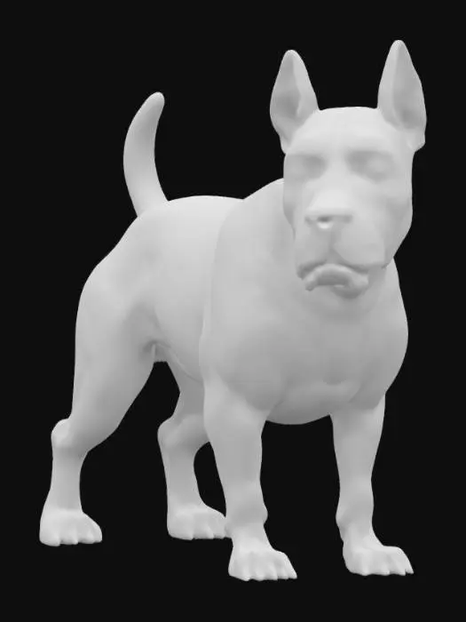 3D model for A highly detailed, high poly, high resolution 3d model of a Pitbull dog