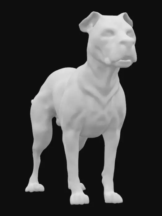 3D model for A highly detailed, high poly, ultra realistic, high resolution 3d model of a Pitbull dog, accurate proportions and anatomy