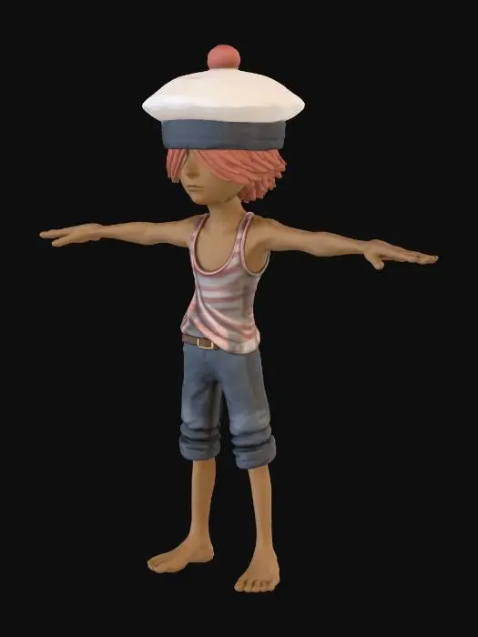3D model for Sailor Boy Illustration