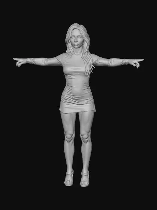 3D model for Selfie in Black Dress