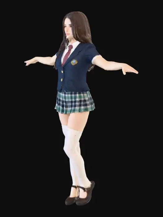 3D model for School Uniform Mirror Selfie
