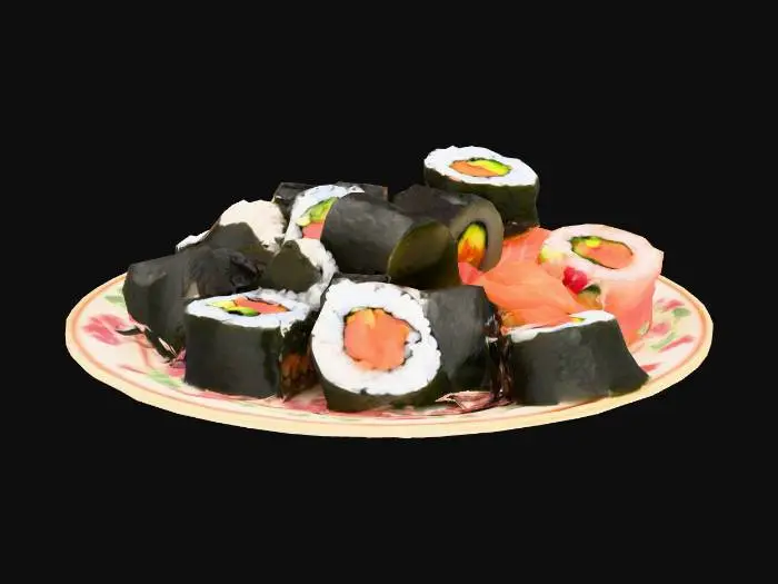 3D model for a plate of old sushi