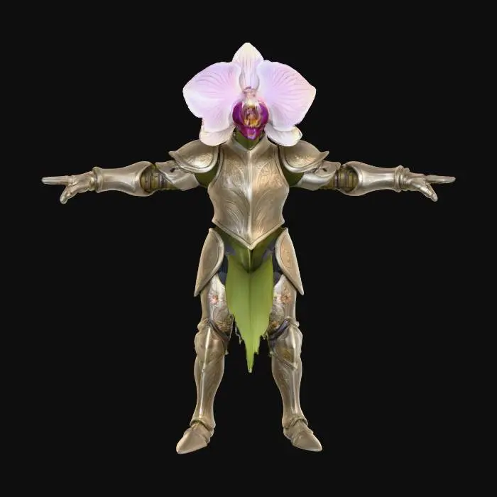 3D model for Orchid Knight, #PBR#