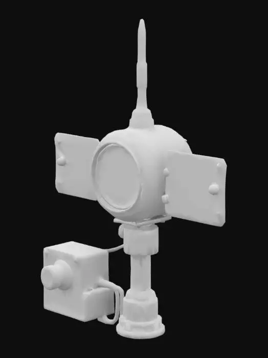 3D model for A rusted signal emitter, once used for long-range encrypted communication. Sci-Fi, Post-Apocalyptic, Ultra Realistic.